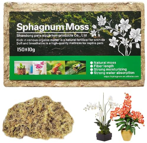 Sphagnum Moss for Plants 150G Natural Dried Plant Moss Compress Sphagnum Long Fiber Orchid for Orchid Repotting Sarracenia Potted Plants for