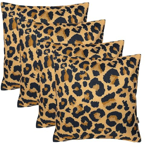 Icon Outdoor Kissen mit Füllung, Boho Kollektion, 4er Pack | In Deutschland Hergestellt, Wasserabweisend Stoff, 43cm x 43cm, Dekokissen für Drinnen und Draußen, Garten und Terrasse