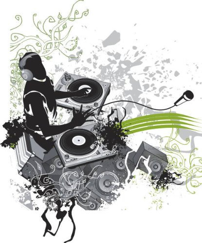 INDIGOS UG - Wandtattoo Wandsticker Wandaufkleber Aufkleber bunt ME004 Retro DJ Musik Party Tribal 120 x 100 cm