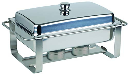 APS Chafing Dish „Caterer Pro“ - Premium Speisenwärmer, einem Wasserbecken, 2 Brennpastenbehälter und einem Deckel