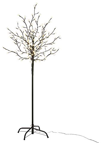 200 LED Baum mit Blüten Blütenbaum Lichterbaum warm-weiß 150 cm hoch Trafo IP44 Timer Weihnachtsbeleuchtung Weihnachtsdeko Xmas