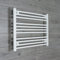 companyblue 800mm wide x 600mm high Heated Towel Rail Straight Flat White Bathroom Warmer Radiator Rack Central Heating