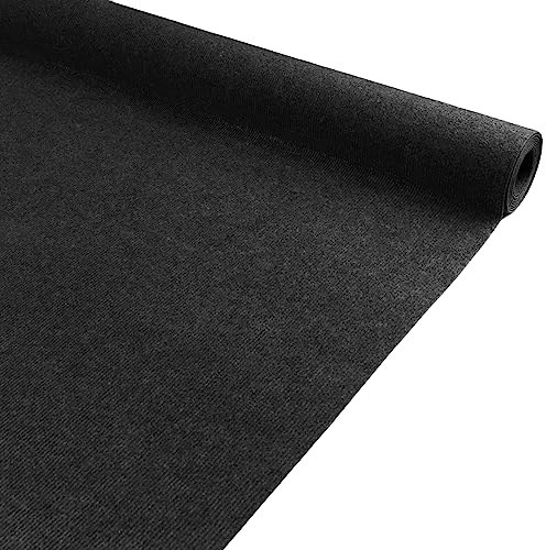 Messeteppich Rips MALTA 200x1200 cm Anthrazit – schwer entflammbarer Eventteppich | gerippter Rips Nadelfilz Boden | schalldämmend, rutschfest & leicht zu verlegen | ideal für Messe & Event