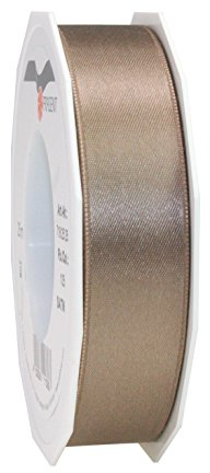 Präsent C.E. Pattberg Satin Taupe, 25 m Satinband zum Einpacken von Geschenken, 25 mm Breite, Geschenkband zum Dekorieren & Basteln, Dekoband, Anlass