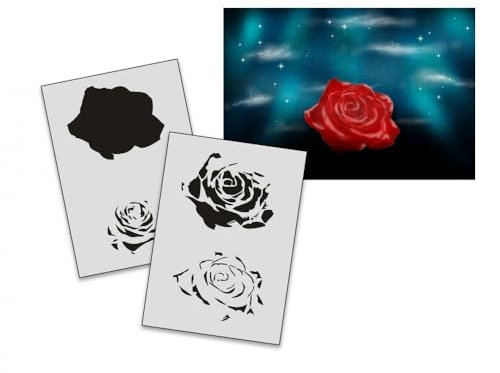 UMR-Design AS-192 Rose Sagoma per aerografo Step by Step Size XL