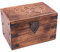 Kunstversteck Schatztruhe „Pentagramm“, Geschenkbox aus Massivholz mit Pentagramm, 23 x 15 x 15 m
