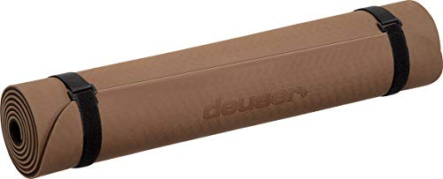 Deuser Yogamatte für Sport oder Gym/Rutschfest, Anti Rutsch/Dick & Faltbar/Unisex, für Erwachsene/Für Yoga, Pilates & Stretching/Vegan & Recyclebar/inkl. Tragegurt
