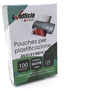 Alevar Laminierhüllen, Format Visitenkarten 64 x 98 mm, Dicke 250 Mikron (2 x 125 Mikron), Packung mit 100 Stück