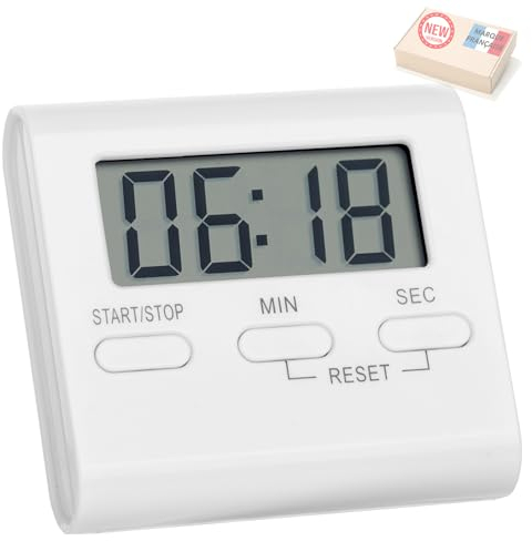 Minuteur de Cuisine [Marque Francaise] Blanc - Idéal pour la Cuisine et la Pâtisserie
