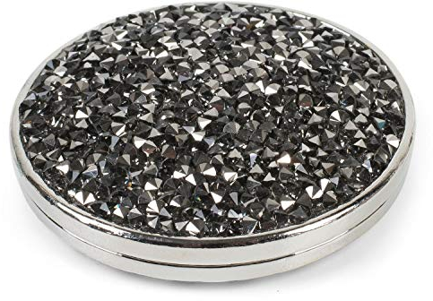 styleBREAKER Damen Magnet Schmuck Anhänger rund mit Strass, für Schals, Tücher oder Ponchos, Brosche 05050074, Farbe:Anthrazit