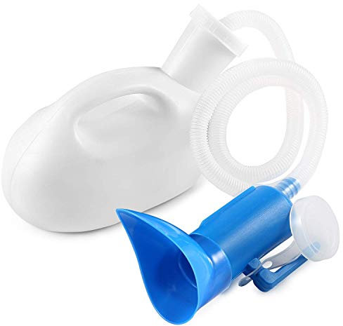 Huapa Bouteille Urinoir Portable 2000ml Unisexe avec Tuyau pour en Voyage Voiture Camping à l'Hôpital (Blanc)