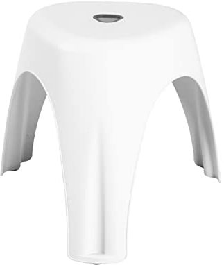 Haku Stapelhocker (Menge 8 Stück) aus durchgefärbtem Kunststoff in weiß, stapelbar, 18336