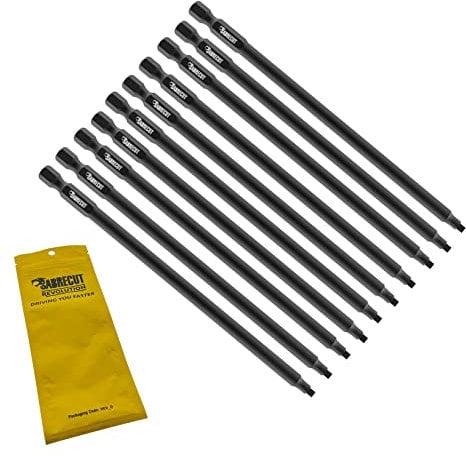 10 x SabreCut SC177SQ2_10 177mm SQ2 Compatible with Makita DFR750 DFR750RME BFR750 6844 Autofeed Collated Drywall Screwdriver Gun Bit Single Ended Square Heavy Duty