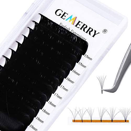 15-20mm Mix Wimpern Volumentechnik Easy Fan Lashes 3D 5D 8D 10D -0,05 Wimpern D curl - Selbstfächernd Volumen Wimpern Lash Extensions von GEMERRY (0.05-d curl-mix 15-20mm)