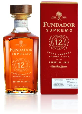 Fundador Supremo 12 - Brandy de Jerez Solera Gran Reserva Bebida Espirituosa 40% Volumen de Alcohol - 70 cl