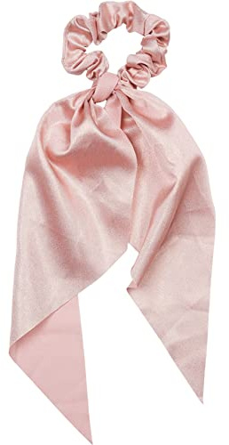 styleBREAKER Damen Haargummi einfarbig mit Schleife im Retro Style, elastisch, Scrunchie, Zopfgummi, Haarband 04027042, Farbe:Altrose
