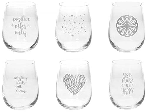 Tognana Argentado, juego de 6 vasos cc 470, cristal, decorado, efecto plateado