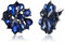 EVER FAITH Blumen-Ohrclips für Damen Mädchen Strass-Kristall Blumen Clips on Ohrringe Navy Blau