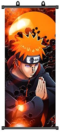 ZPPLD Naruto Poster,Naruto Rollbild,Anime Poster Großes,Naruto Pain Poster,Anime Figur Videospiel Scroll,Stoff Poster für Wanddekoration, 70 * 30cm Manga Poster