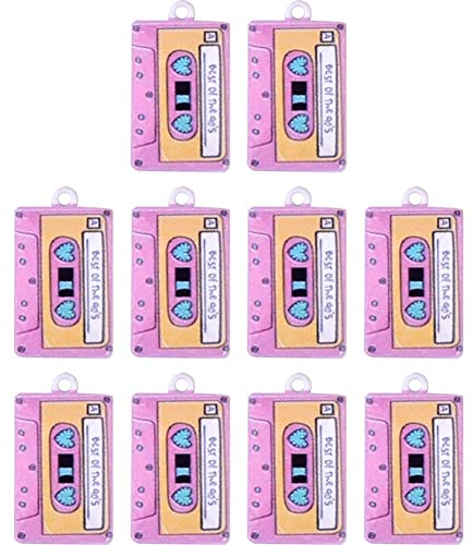 Bemvp Musikkassette Klebeband Anhänger 10pcs Süße Audio -Kassetten -Klebeband Charms DIY Halskette Schlüsselbund Dekoration Schmuck Zubehör Machen Accessoires