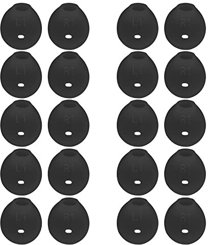 EMSea 20Pcs Earphone Earplugs Replacement Compatible with Samsung Galaxy S6/ S6 Edge/ S7/ S7 Edge Headphones Silicone Earbuds Black