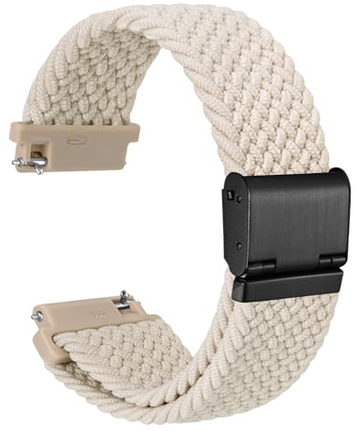 WOCCI 20mm Gewebtes Nylon Uhrenarmband für Damen und Herren, Schnellverschluss, Verstellbare Schwarze Schnalle (Sternenlicht)