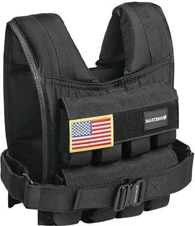 Mastergo Verstellbare, robuste, schlanke Gewichtsweste, 15,9 kg mit Eisengewichten, perfekt für Bewegung, Cross-Fit und funktionelles Training, geeignet für Männer und Frauen