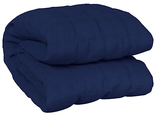 vidaXL Gewichtsdecke Therapiedecke Schwere Decke Schlafhilfe Entspannungsdecke Einschlafhilfe Schwerkraftdecke Blau 120x180cm 5kg Stoff
