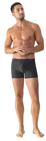 Mey Herren Boxershorts enganliegend Baumwolle Serie BC Stripes | Körpernahe Passform, Klassischer Sitz, kurzes Bein, Bund mit mey-Logo, Weiche Beinabschlüsse, Gr. 4-8