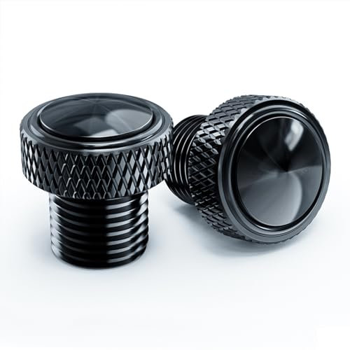 ZESIDIMO 2 Stück Spiegelkappen Loch Schrauben Motorrad Bolzen M10 x 1,25 Universal Schraube Spiegelabdeckung für rechts- und linksseitig CNC Aluminium (schwarz)
