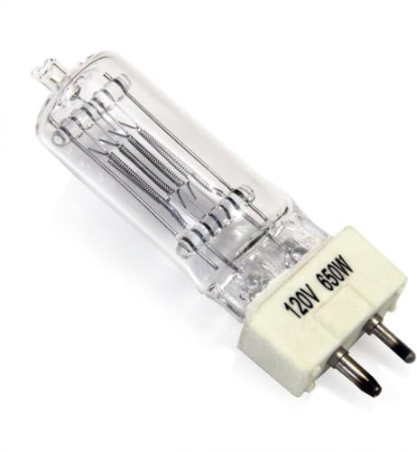 Tawelun FRK T7 120V 650W Bi-Pin Based Stage GY9.5 FRK 650W Halogen Lamp Bulb,T-7 Stage Studio Lamp,Clear,FRK 120V 650W Halogen lamp is Specially Designed for Professional use in Stage, Theater, Film