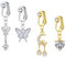 MODRSA 14G Faux Piercing Nombril Acier Chirurgical Papillon Lune Forme Cœur CZ Faux Percing au Nombril Argent Piercing Nombril Anneau Clip on Femme
