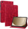 Rosbtib Coque pour Samsung Galaxy Tab A9 Plus/ A9+ 11 2023 (SM-X210/ X216/ X218), Multi-Angles de Visualisation Housse de Protection en Similicuir avec Porte-Carte Couverture Motif Lys, Rouge