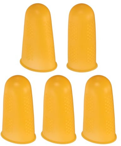 QUARKZMAN 10Stk Gummi Finger Spitzen Finger Schützer Silikon Finger Kinderbetten Fingerhut Finger Hüllen Handschuhe Hüllen für Zuhause Büro Desktop Zubehör Gitarre 3 Größen Orange