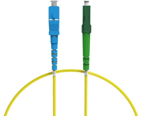nexinex - 0,5m Glasfaserkabel LC/APC auf SC/UPC Patchkabel | LWL Simplex Singlemode OS2 FTTH Glasfaser Lichtwellenleiter Kabel