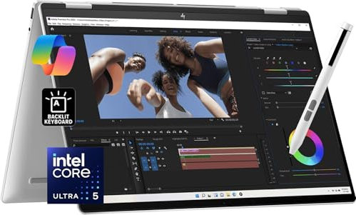 HP Envy x360 Ordinateur portable 2 en 1 AI PC pour créateur, photographe, designer (écran tactile FHD+ 16 pouces, Intel 12-Core Ultra 5 125U, 16 Go de RAM, 512 Go SSD, stylet IST), rétroéclairé, Wi-Fi