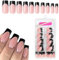 Goiern Lot de 120 faux ongles carrés noirs à pression français, ongles longs, ongles sobres brillants