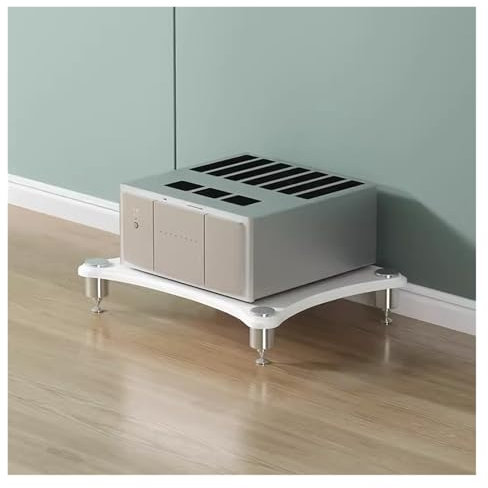 mueble equipo hifi Armario Para Componentes De Audio/vídeo Soportes Estéreo De Pie, Estanterías Audio-vídeo Abiertas Soporte Para Amplificadores, Soporte Para Consola De Videojuegos(White,1 shelf)