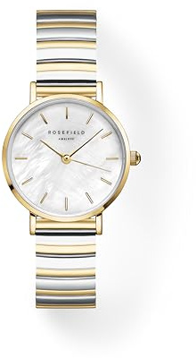 Rosefield Damen-Armbanduhr Half Moon Stahl zweifarbig