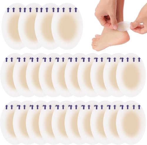 24 Pièces Pansements Ampoules Talon,Transparents Talons Hauts Pansements Hydrocolloïde Ampoules,pour prévention et soin des au pied,orteil et talon