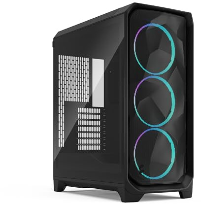 Fractal Design Meshify 3 RGB Black Tempered Glass Light Tint - High Airflow PC Gaming Case - Mesh Front Panel - Three ARGB Momentum 14 Gen 2 Fans Included - E-ATX/ATX/mATX Support