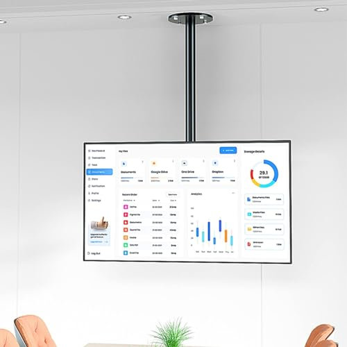 Supporto per TV da soffitto - Staffa per montaggio TV da soffitto regolabile, staffa girevole a 45° per TV da 24-43 pollici, supporta fino a 30 kg/66 libbre Supporto da pavimento per TV LCD,