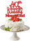 Topper per torta per anniversario di matrimonio, regalo di anniversario di matrimonio, decorazione per torta nuziale, decorazioni per torte a forma di cuore, forniture per feste (rubino 40)