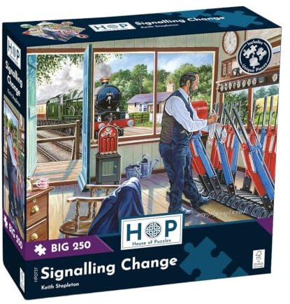 The House of Puzzles Signalling Change Jigsaw - Big 250 Piece Jigsaws For Adults & Kids, Extra Large Pieces, Artist Illustrated, Scenic Landscape, Deluxe Puzzle Gifts