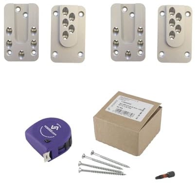 vasalat HVP Verbinder schwerlast 60x100x12mm - 2x Holzverbinder unsichtbar - ideal als Balkenverbinder inklusive 50x Spaxschrauben T-Star plus & 1x Bit TX20