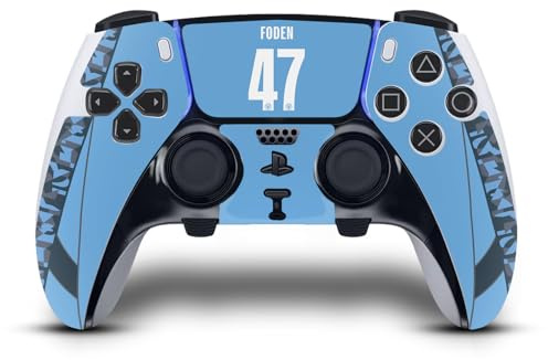 Head Case Designs Offizielle Manchester City Man City FC Phil Foden 2024/25 Spieler Home Kit Vinyl Haut Gaming Aufkleber Abziehbild kompatibel mit Sony PlayStation 5 PS5 DualSense Edge Controller