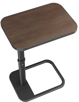 Kitstorack TV-Tablett, höhenverstellbar und abgerundete Metallecken, Snacktisch für Couch, Sofa, Bett, Stuhl, Wohnzimmer, C-förmiger Beistelltisch zum Essen, Abendessen oder Laptop, kleine Räume