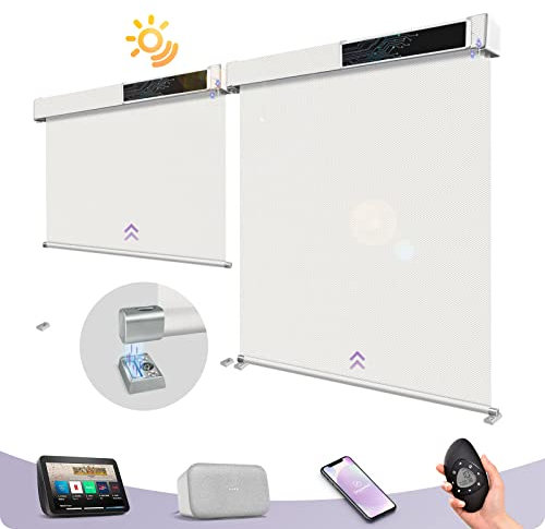 Stores roulants électriques d'extérieur imperméables personnalisés, protection UV, volets intelligents télécommandés à énergie solaire, compatibles avec Alexa et Google, 3 % blanc neige