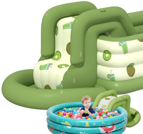 WJnflQN Inflatable Slide for Pool, Water Slide for | Swimming Accessory Reinforced Inflatable Toy for and Adults for Beach, Holiday, Park, Lake, Camping, Garden, Outdoor, Playground, Family