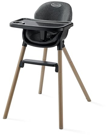 Graco Ready2Dine DLX 4-in-1 Highchair, Portable High Chair with 4 Growing Stages, Foldable Baby High Chair, Toddler Feeding Seat, Youth Stool, and Big Kid Seat, Hazen